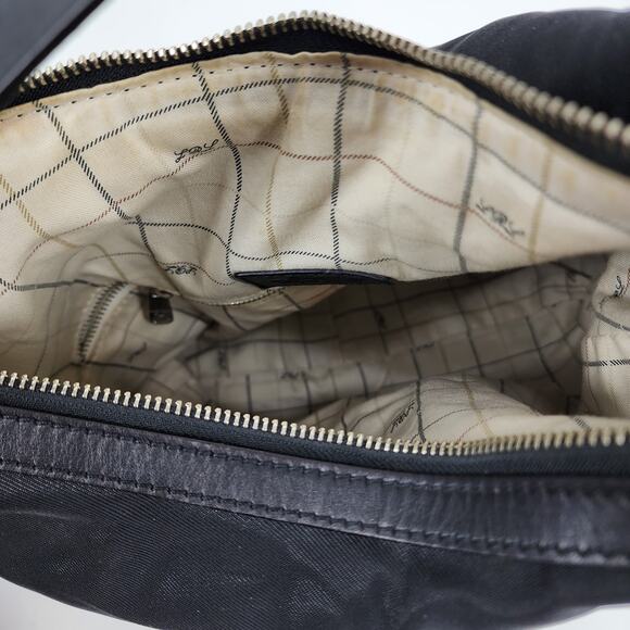 Lauren Ralph Lauren Horse Stir Up Nylon Hobo Shoulder Bag Purse Black - Picture 7 of 8